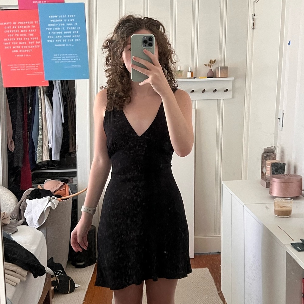 black lightweight summer tie dress